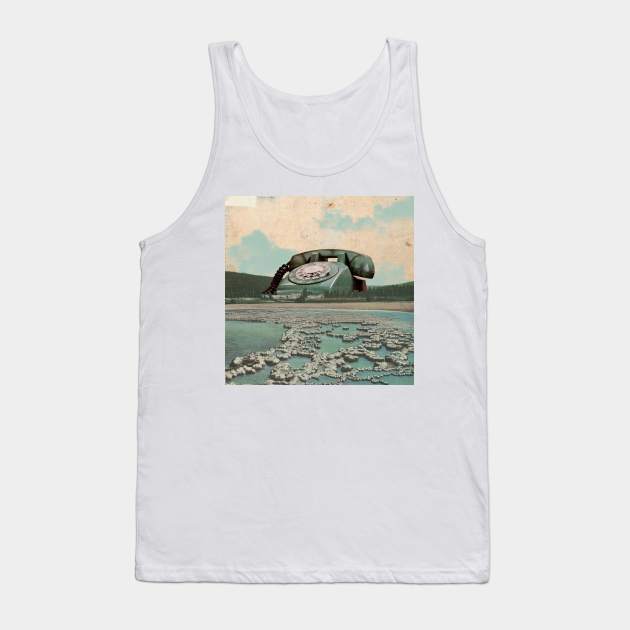 Just A Phone Call Away - Surreal/Collage Art Tank Top by DIGOUTTHESKY